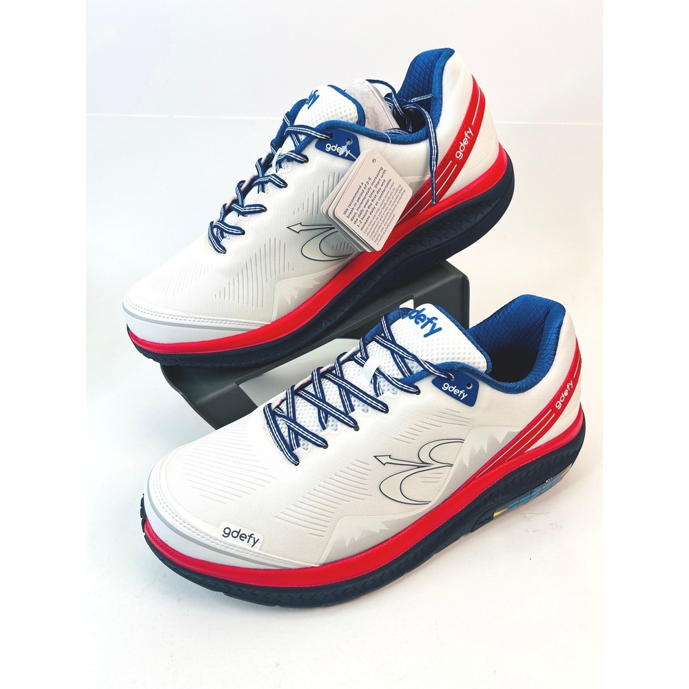 gdefy Gravity Defyer Mighty Walk Men's 13 Wide Red White Blue Sneakers TB9024MRW